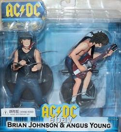 AC/DC Brian Johnson & Angus Young 2007 Reel Toys Action Figures Sealed NRFP