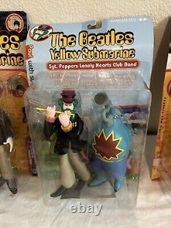 Beatles 9 Mcfarlane 1999 Yellow Submarine Action Figures In Original Box