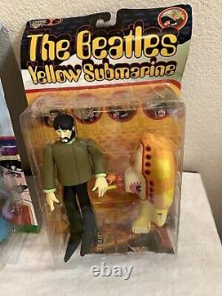 Beatles 9 Mcfarlane 1999 Yellow Submarine Action Figures In Original Box