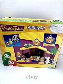 Big Idea VeggieTales Nativity Set Lights and Musical Playset 2004 NOS Tested