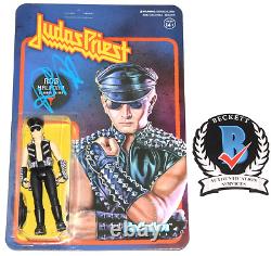 ROB HALFORD SIGNED SUPER7 ReACTION ACTION FIGURE TOY JUDAS PRIEST BECKETT COA