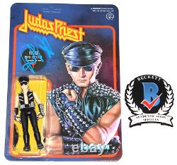 ROB HALFORD SIGNED SUPER7 ReACTION ACTION FIGURE TOY JUDAS PRIEST BECKETT COA